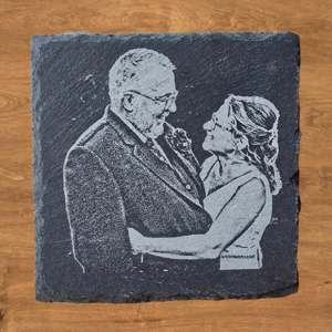 Engraved Slate Coaster with Picture