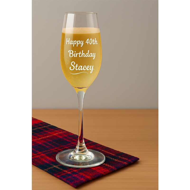 Personalised Engraved Birthday Prosecco Glass