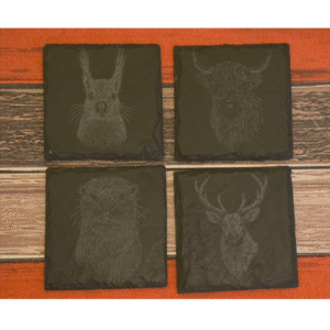 Engraved Slate Coaster Set