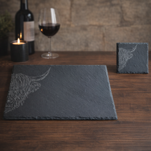 Highland cow slate set
